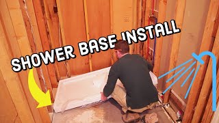 How to Install a DreamLine Shower Base With Oatey Drain [upl. by Avram]