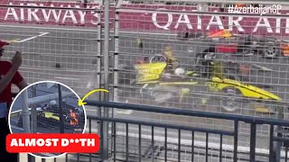 The Moment Indian F2 Racer Kush Maini suffers lifethreatening crash during Azerbaijan GP Race Start [upl. by Lalat95]