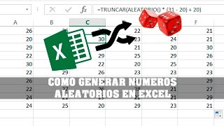 COMO GENERAR NUMEROS ALEATORIOS EN EXCEL [upl. by Nilrak757]