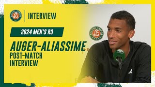 AugerAliassime Round 3 postmatch interview  RolandGarros 2024 [upl. by Wallraff794]