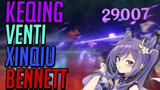 Keqing Xinqiu Bennett and Venti Combo 29K crit Keqing [upl. by Minier]