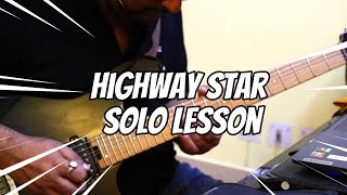 Deep Purple  Highway Star solo Guitar lesson [upl. by Suirrad7]