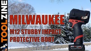 Milwaukee M12 Stubby Impact Protective Boot 49162554 Install 12 and 38 [upl. by Richara313]