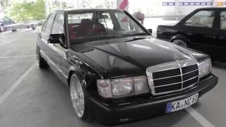 MercedesBenz 190E W201 black with 19quot BBS polished  BodyLowTion  TurboDay 30 [upl. by Smada732]