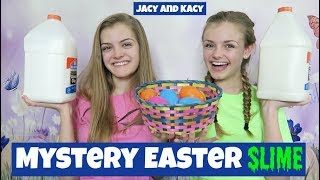 Mystery Surprise Easter Slime Challenge  Jacy and Kacy [upl. by Artek]