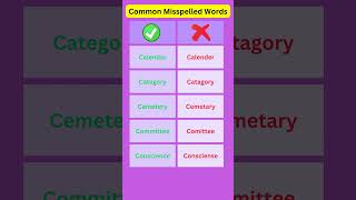 Common Misspelled Words  Misspelled English [upl. by Eanod]