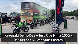 Kawasaki Test Ride Ninja 1000sx z900rs and Vulcan 900s Custom [upl. by Yv]