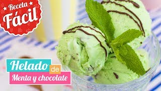 HELADO DE MENTA Y CHOCOLATE  CHOCO MINT ICE CREAM  Quiero Cupcakes [upl. by Ojyllek]