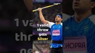 Only One Valid Throw Gets Silver neerajchopra parisolympics2024 shorts [upl. by Tneciv]