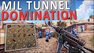 DOMINATING the MILITARY TUNNELS  Rust Solo Survival 6 [upl. by Lamok]