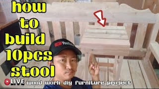 Build 10pcs stoolwood work diy furniture project [upl. by Akere]