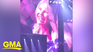 Watch Christie Brinkley dance along to Uptown Girl at Billy Joel concert [upl. by Yrtnej]