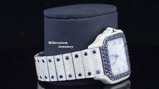 Blue And White Moissanite Diamond  Iced Out Automatic Watch  2024 [upl. by Asecnarf]