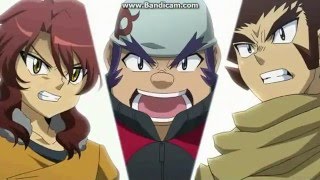 Beyblade Metal Fury  Kyoya amp Benkei vs Bao amp Aguma greek [upl. by Aenehs]