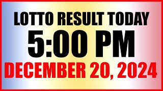 Lotto Result Today 5pm December 20 2024 Swertres Ez2 Pcso [upl. by Deborah]