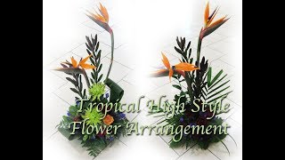 Fresh Tropical High Style Flower Arrangement with Bird of Paradise [upl. by Haymo]