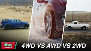 The Difference Between 4WD AWD and 2WD Drivetrain Comparison [upl. by Aksehcnarf]