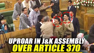 JampK Assembly Session  Uproar in JampK Assembly Session over article 370 abrogation  CM Omar Abdullah [upl. by Seleta]