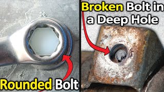 How to Remove a Rounded Bolt or a Broken Bolt in a deep hole [upl. by Morey]