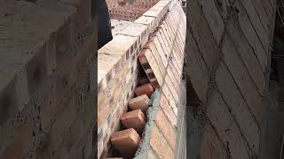 Clever bricklaying process for making eave slope [upl. by Fairfield]