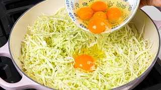 Cabbage with eggs is better than meat in this easy way Simple and delicious breakfast dinner recipe [upl. by Holloway707]