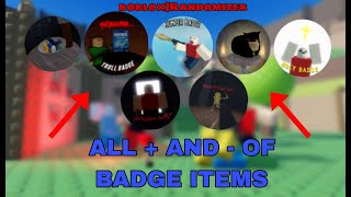 👾Roblox  Randomizer ALL EASY BADGE ITEMS RATING🔫 [upl. by Froh]