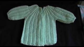 How to Crochet a Baby SweaterCardigan  Cats One Piece Wonder 2 of 5 [upl. by Fabiola457]