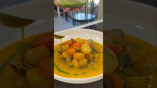 Clams saffron cherry tomatoes food seafood asmr [upl. by Rebna28]