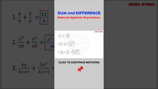 Sum and Difference of Rational Algebraic Expressions math algebraicexpressions civilserviceexam [upl. by Llirrehs]