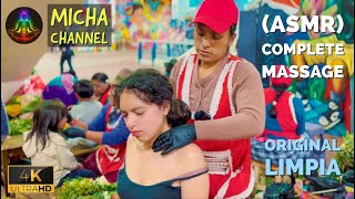 Spiritual Cleansing LIMPIA with ASMR Massage of head face and neck at public market in Ecuador [upl. by Rez720]