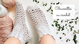 Comment faire des chaussettes au crochet  Dentelle crochet facile ✨ Toutes tailles ✨ Tuto facile 🧶 [upl. by Essirehc]