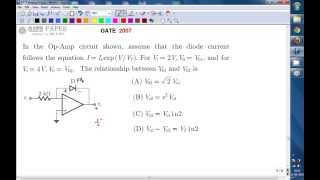 GATE 2007 ECE Relation between Vo1 and Vo2 of OPAMP with diode in feedback [upl. by Atinahs]