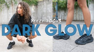 YEEZY 700v3 DARK GLOW ON FOOT REVIEW and HOW TO STYLE 700 v3 Alvah’s with a different glow [upl. by Baoj]