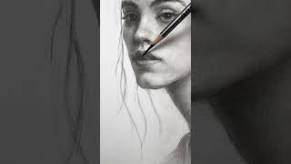 drawing charcoaldrawing realisticdrawing drawinggirl pencildrawingtechniques [upl. by Lew]