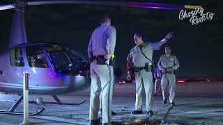 Helicopter Lands on Southland Freeway  LOS ANGELES CA PRESS OSTV ChasingReality [upl. by Anaujal]