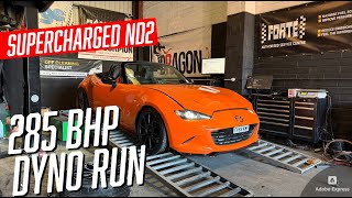 Supercharged MX5 Miata ND2 Fab9 HKS GT2 kit in the UK 251whp  285bhp 99 ron Tesco fuel [upl. by Airdnna]