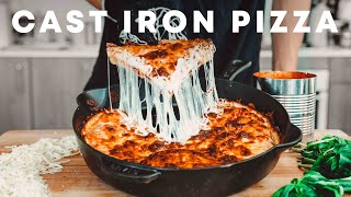 Cheesy Cast Iron Pan Pizza [upl. by Anevad]