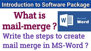 What is mailmerge  II How to create mailmerge in MSWord [upl. by Rodgiva]