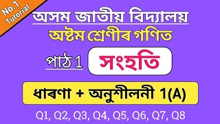 assam jatiya bidyalay class 8 maths  jatiya vidyalaya class 8 maths chapter 1  exercise 1A  part1 [upl. by Ahsemak]