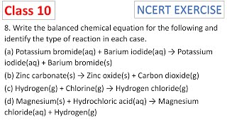 Write the balanced chemical equation for the following and identify the type CBSE Class 10 [upl. by Akerdnahs]