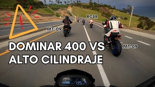 Dominar 400 vs Alto Cilindraje  Yamaha Mt09 R1 Kawasaki Z1000 Z900 Dominar 400 R6 Z800🔥 [upl. by Dewees]