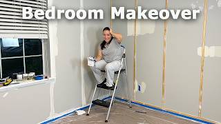 DIY Bedroom Makeover on a Budget  Accent Pattern Wall  Small Bedroom Ideas [upl. by Avah]