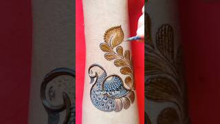 Simple amp Easy Peacock Mehndi Design ❤️ youtubeshorts shorts purelyhenna333 [upl. by Aratihc]