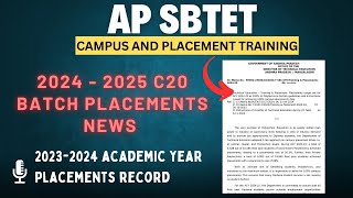 ap sbtet diploma campus and placement latest news important instructions to diploma C20 [upl. by Assirrem457]