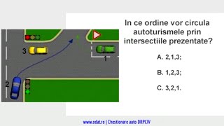 In ce ordine vor circula autoturismele prin intersectiile prezentate [upl. by Nonnarb]