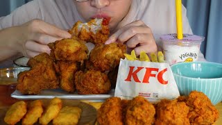 KFC FRIED CHICKEN MUKBANG ASMR  KFC ketchup nuggets fries  drinking yogurt [upl. by Enilorak871]