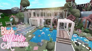 Blush Family Hillside Mansion  Speed Build  Bloxburg [upl. by Iclehc]