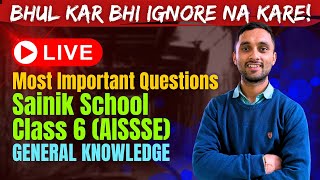 Most Important Question for Sainik School Class 6 GK Part 2 2024 [upl. by Azarcon]