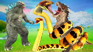 Titanoboa Vs TRex Vs Godzilla  Who will Win the Fight Monster Snake Godzilla or Tyrannosaurus Rex [upl. by Wickham]