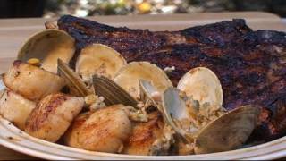 How to Grill Steak amp Scallops  Recipe [upl. by Nodnrb]